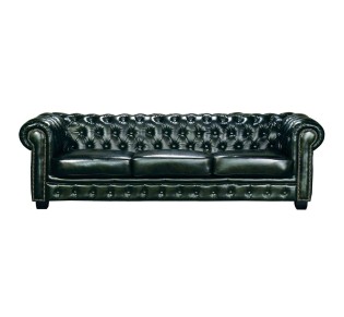 CHESTERFIELD Birmingham Καναπές 4-θέσιος Σαλονιού Καθιστικού / Δέρμα Antique Green 2