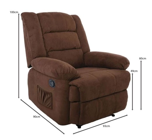 JULIA Massage - Relax Armchair / Fabric Brown
