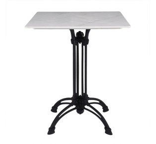 Table Sintered Stone 60x60cm White 4-Leged
