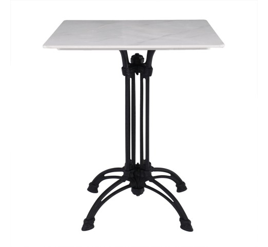 Table Sintered Stone 60x60cm White 4-Leged