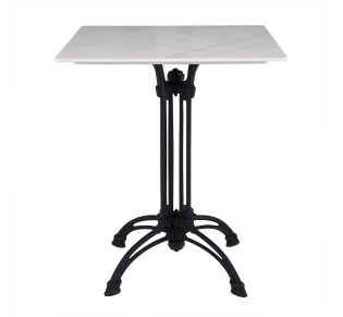 Table Sintered Stone 60x60cm White 4-Leged