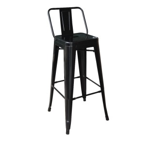 RELIX Σκαμπό Bar με Πλάτη - Ύψος καθίσματος 66cm / Μέταλλο Βαφή Μαύρο 2