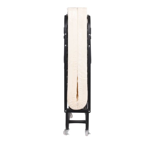 SPAN Κρεβάτι Πτυσσόμενο Βοηθητικό 76x190x38cm / Μέταλλο Βαφή Μαύρο - Στρώμα 8cm foam