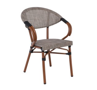 COSTA Armchair / ALU Walnut - Textilene Beige 2