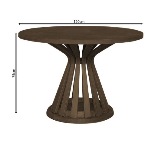 FABIO Round Dining Table Ø120cm / Walnut