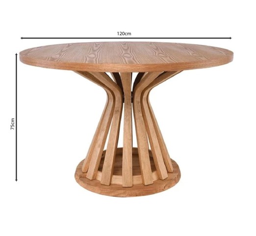 FABIO Τραπέζι Ροτόντα Τραπεζαρίας Ø120cm / MDF Απόχρωση Φυσικό