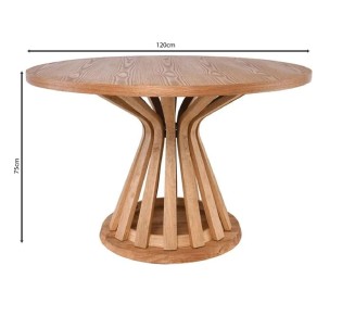 FABIO Τραπέζι Ροτόντα Τραπεζαρίας Ø120cm / MDF Απόχρωση Φυσικό