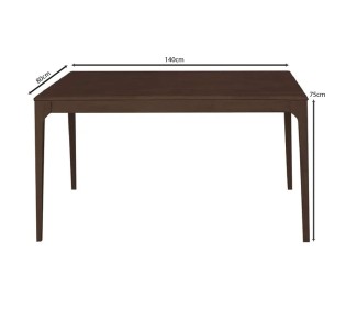 CARTER Τραπέζι Τραπεζαρίας 140x80cm / Απόχρωση Καρυδί