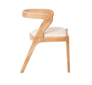 AVERY Chair Natural / Wood - Natural Colour & PU Cream 2