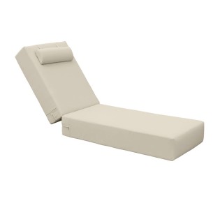 SUNLOUNGER H20cm Cushion with Headrest 196x60cm - Velcro / Sandy - Fabric Water Repellent