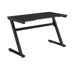 GAMING Γραφείο 120x60cm με Βάση ακουστικών / Μέταλλο Βαφή Μαύρο - Επιφάνεια MDF Μαύρο