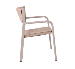 DENVER Armchair Stackable / ALU - Rope Wicker Beige