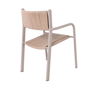 DENVER Armchair Stackable / ALU - Rope Wicker Beige