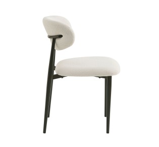POINT Chair / Black Metal - Teddy White Fabric