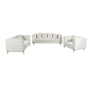 MORRIS Lounge 3pcs Set / White Teddy Fabric