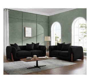 KANSAS Sofa Set / Teddy Black Fabric 2