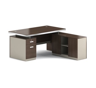 CONCEPT Reversible Desk 180x160cm / Walnut - Beige