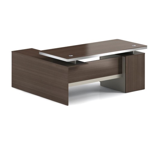 CONCEPT Γραφείο Αναστρέψιμη Γωνία 200x160cm / Απόχρωση Καρυδί - Μπεζ