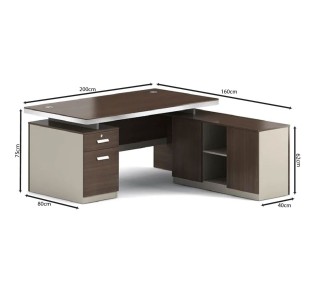 CONCEPT Reversible Desk 200x160cm / Walnut - Beige