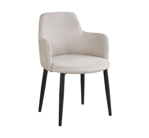 SOUL Armchair / Black Colour Metal - Beige Fabric