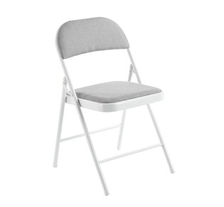 BRENDA Folding Chair / Grey Fabric - White Paint