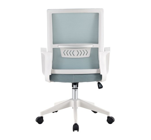 BF2965 Office Armchair / White - Mesh Grey Blue