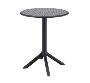 MODA-H Τραπέζι Κήπου - Βεράντας Ø60cm / PP & UV Protection - Απόχρωση Μαύρο