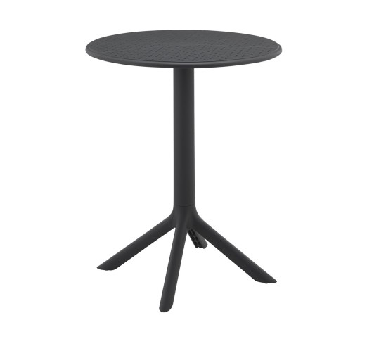 MODA-H Τραπέζι Κήπου - Βεράντας Ø60cm / PP & UV Protection - Απόχρωση Ανθρακί