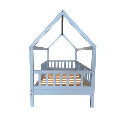 DREAM Montessori Παιδικό Κρεβάτι για Στρώμα 90x190cm / Ξύλο Πεύκου - Απόχρωση Γαλάζιο