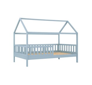 DREAM Montessori Παιδικό Κρεβάτι για Στρώμα 90x190cm / Ξύλο Πεύκου - Απόχρωση Γαλάζιο
