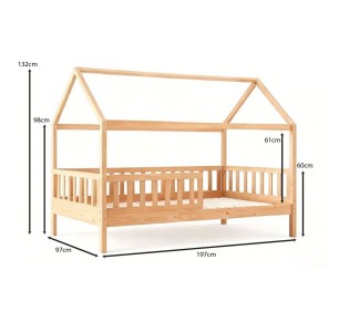 DREAM Montessori Kid Bed for Mattress 90x190cm / Natural