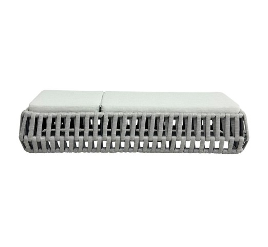 MAJORCA Lounger / ALU - Olefin Rope Grey - Cushion Light Grey