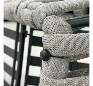 MAJORCA Lounger / ALU - Olefin Rope Grey - Cushion Light Grey