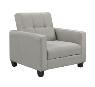 KELSO Armchair Bed with Storage / Fabric Light Grey 2