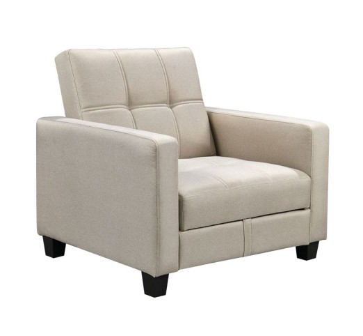 KELSO Armchair - Bed with Storage / Fabric Cappuccino