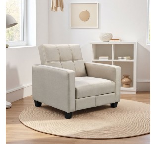 KELSO Armchair - Bed with Storage / Fabric Cappuccino
