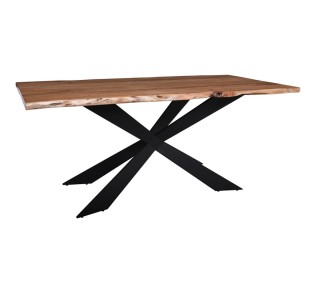 LIZARD-WT Dining Table 160x90xH78cm / Acacia Natural Finish - Black Paint