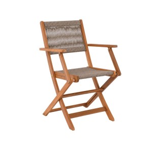 SPRING Folding Armchair / Acacia Natural - Rope Wicker Beige