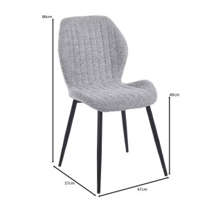 TANGO Chair / Metal Black - Fabric Grey