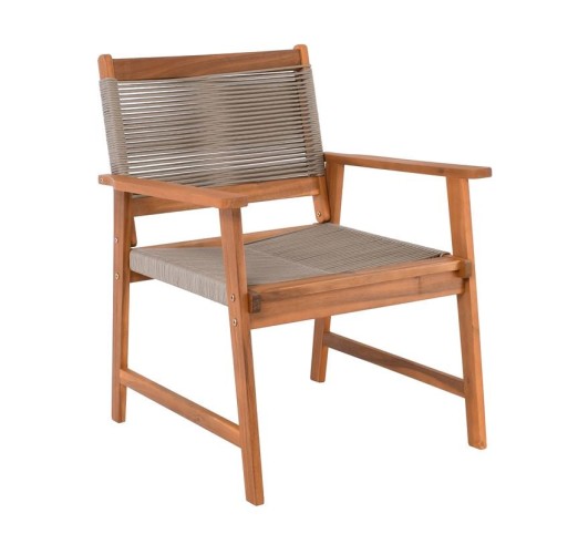 SPRING Living Armchair / Acacia Natural - Rope Wicker Beige