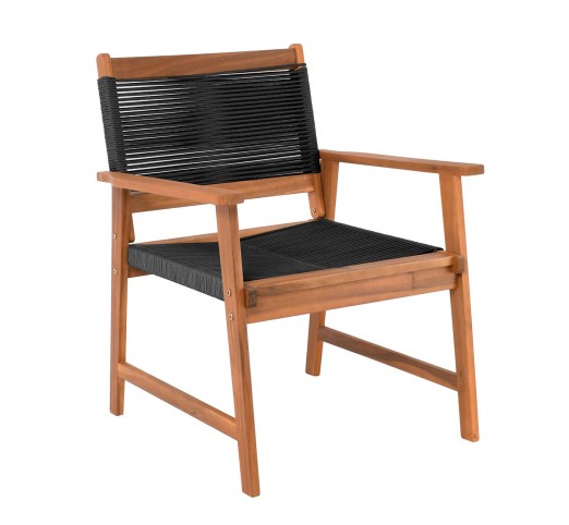 SPRING Living Armchair / Acacia Natural - Rope Wicker Black