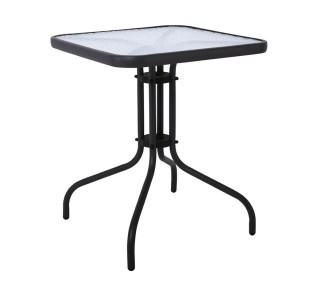 BALENO Table 60x60cm / Metal Black - Tempered Glass