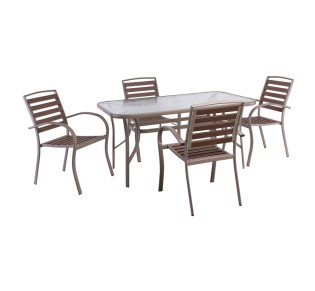 SERRANO - RIO Σετ 5τμχ Κήπου / Μέταλλο Βαφή Beige - Polywood Καρυδί