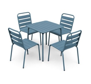 BRIO Slat Σετ 5τμχ Τραπεζαρία Κήπου - Βεράντας / Μέταλλο - Βαφή Sandy Blue 5415C