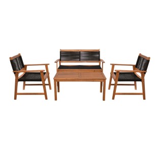 SPRING Living 4pcs Set / Acacia Natural - Rope Wicker Black 2