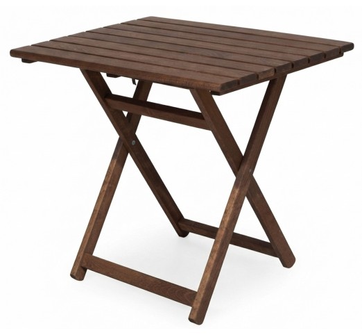 70x70 Walnut Wooden Folding Table