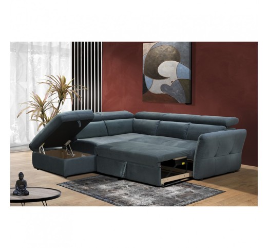 MONSERAT ΚΑΝΑΠΕΣ ΚΡΕΒΑΤΙ ΓΩΝΙΑ ΑΡΙΣΤΕΡΗ PETROL 254x224xH90cm