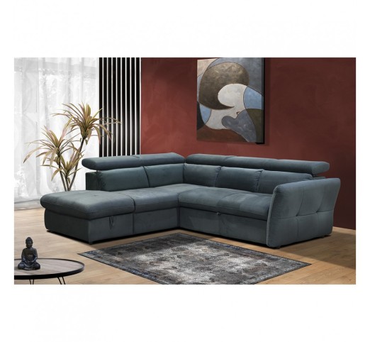 MONSERAT SOFA BED CORNER LEFT PETROL 254x224x90cm