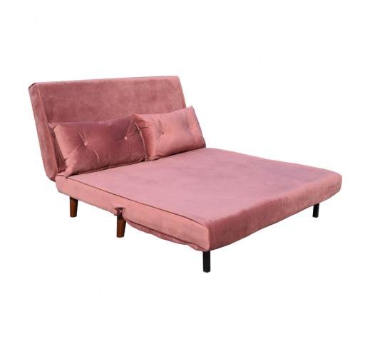 FALCON SOFA BED 2SEAT FOLDING FABRIC DUSTY PINK E1 PRC