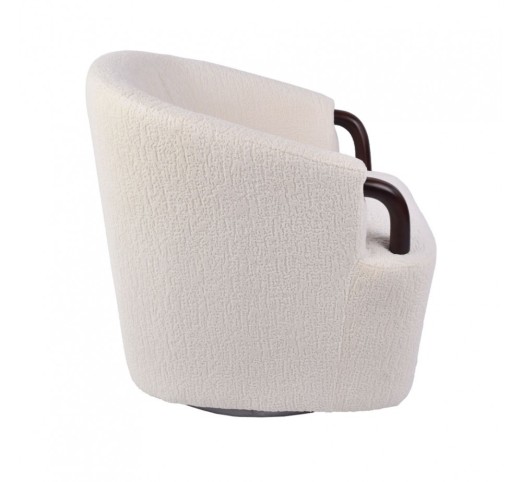 CELINE ARMCHAIR SWIVEL WHITE WALNUT 74x73xH72cm